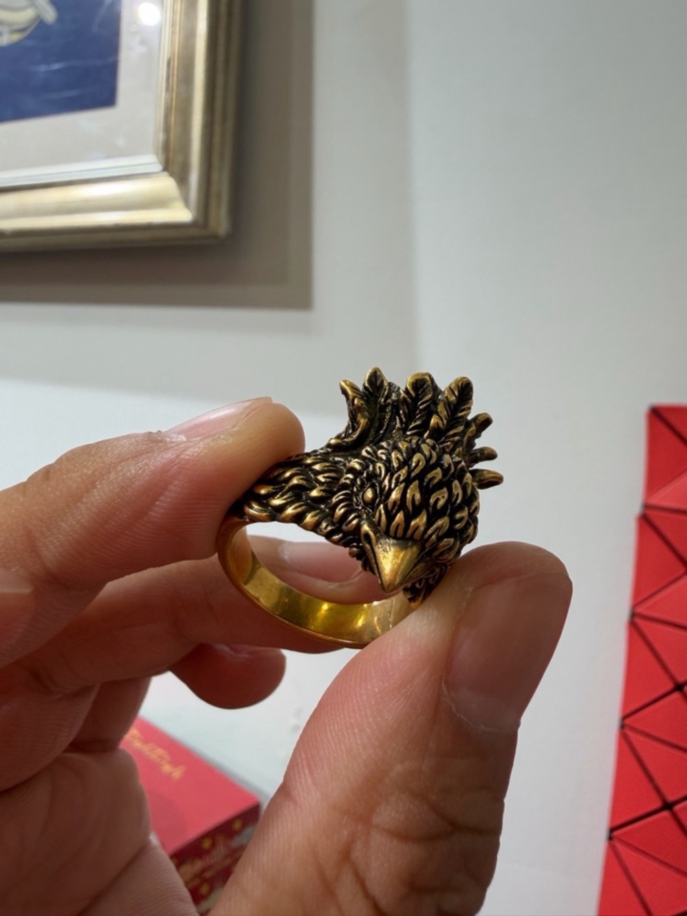 Gucci Gold Eagle Head Statement Ring